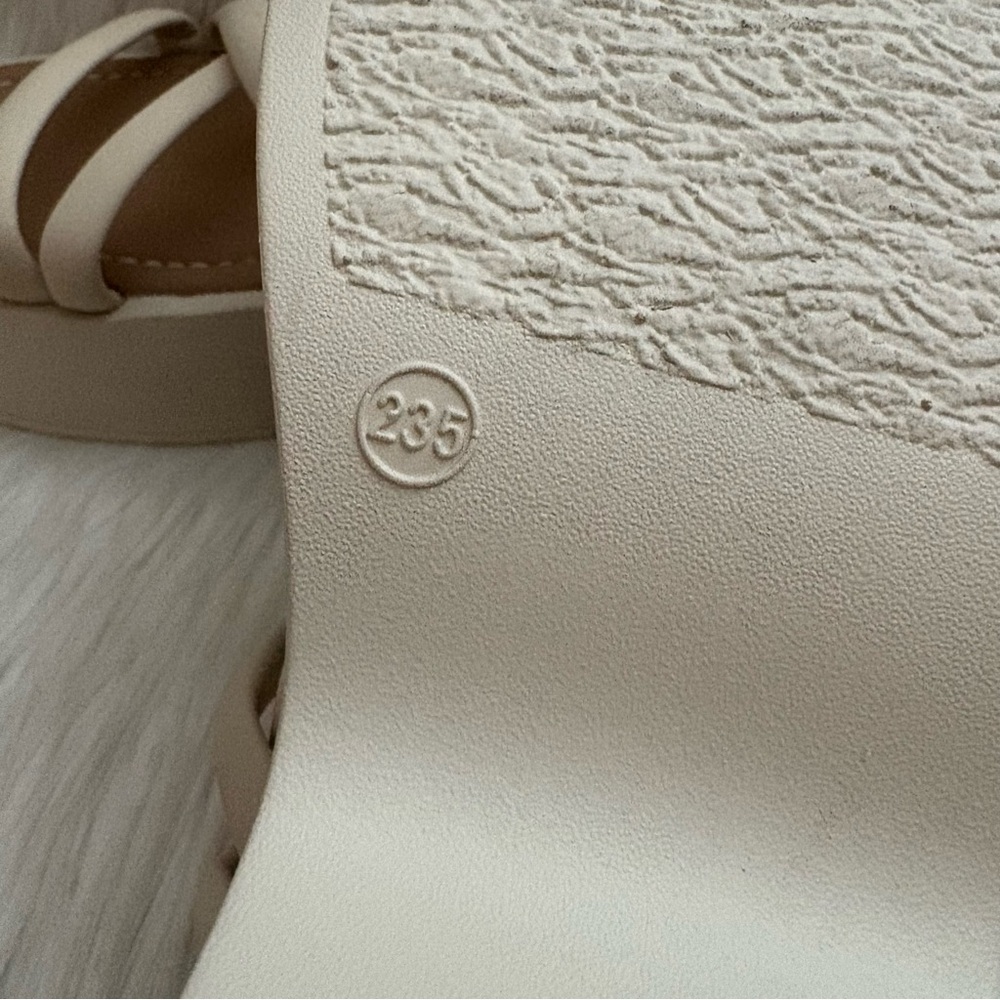 LAST CHANCE - DONATING - Cream Off White Y2k Style Strappy Platform Sandals - Picture 8 of 11